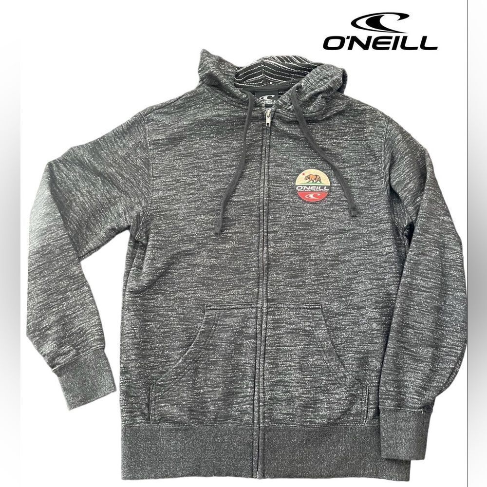Men’s Vintage O'Neill Gray Stripe Full Zip Hoodie